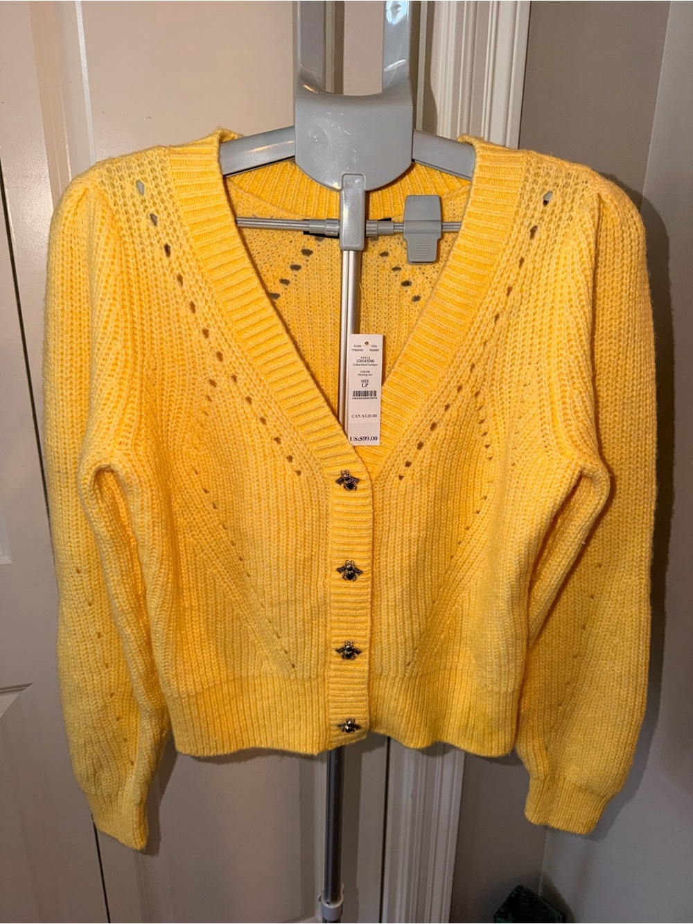 White House Black Market Honey Bee Button Cardigan Sweater NWT - Picture 4 of 10